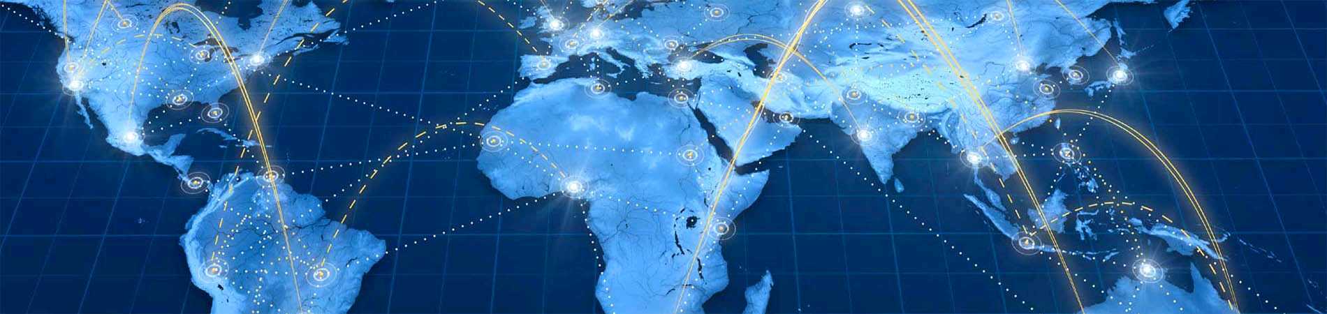 Blue Global Industrial Automation World Map